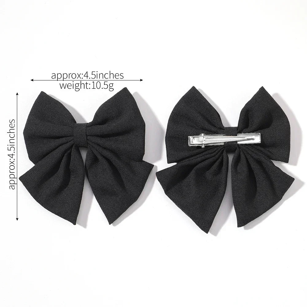 2pcs/set 4.5" Cheer Bow Hair Clip for Kids Lovely Grosgrain Ribbon Hairgripes Girls Delicate Bowknot HairPins Baby Headwear Set
