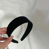 Fashion Autumn Winter Black Soft Velvet Cloth Hairbands for Women Girls Casual Shopping Face Washing Dress Up Hair Accessories