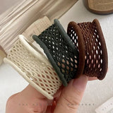 6Pcs/Set High Ponytail Holder Hair Ring Ribbons Thick Ties Cuff Nylon Elastics for Women Hair Rope Headwear Hair Tie Accessories