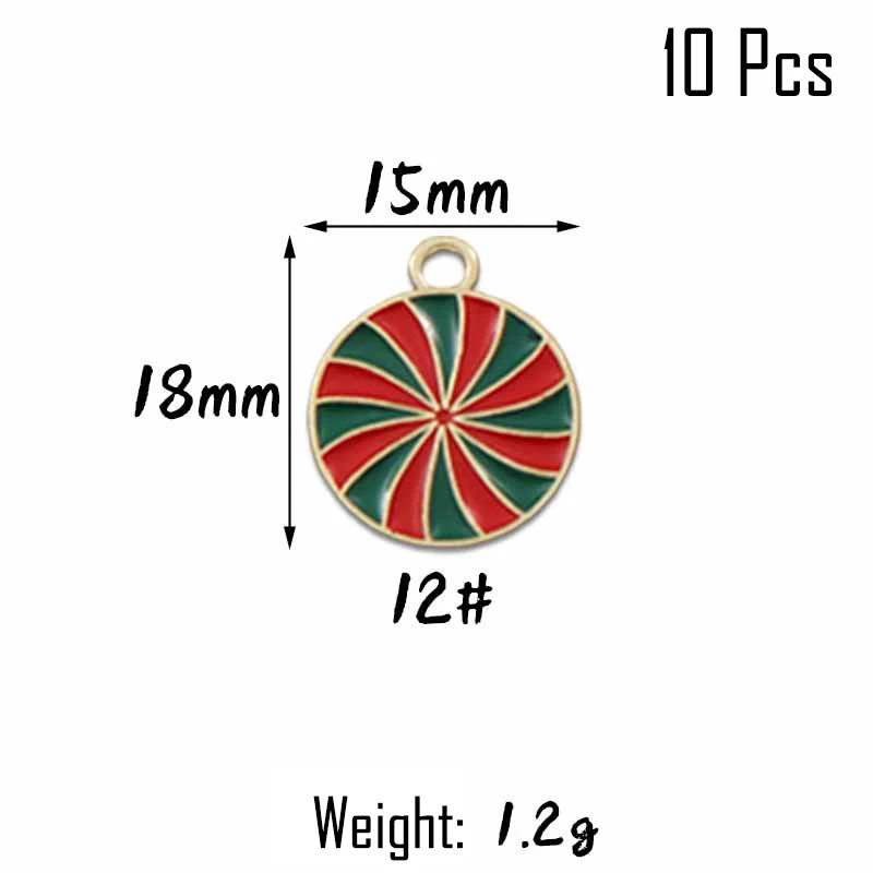 XIYAWANG 10Pcs Christmas Tree Decoration Christmas Candy Cane Lollipops Red and White Candy Pendants Home Decor New Year Navidad