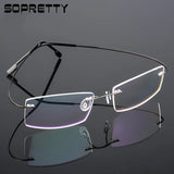 Titanium Alloy Ultra-Elastic Frameless Metal Glasses Frame for Men and Women, Rimless Myopia Prescription Glass Frames FJ868