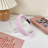 2022 Gentle Pink Womans Hairbands Girl Sweet Plush Wide Side Sponge Headband Hair Hoop Fashion Simple Solid Color Hair Accessory