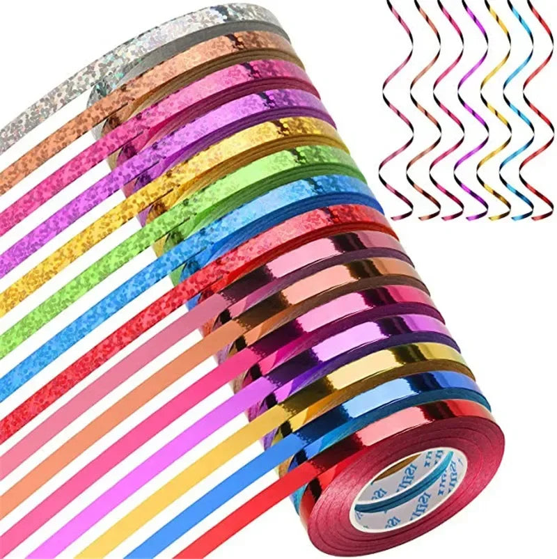 10Meter/Rolls 5mm Balloon Ribbon Party Birthday Wedding Accessorie Laser  Chain Satin Ribbons Crafts DIY  Decoration