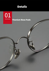 Titanium Glasses Frame Retro Round Wide-rimmed Men's Glasses Frame Anti-blue Light Optical Prescription Women Glasses Frame 835
