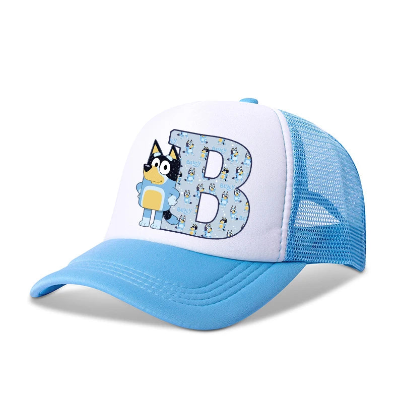 Blueyi Bingo Kids Baseball Cap Cartoon A-Z Letter Print Sun Hat Boys Summer Casual Caps Kawaii Adjustable Peaked Hats Child Gift