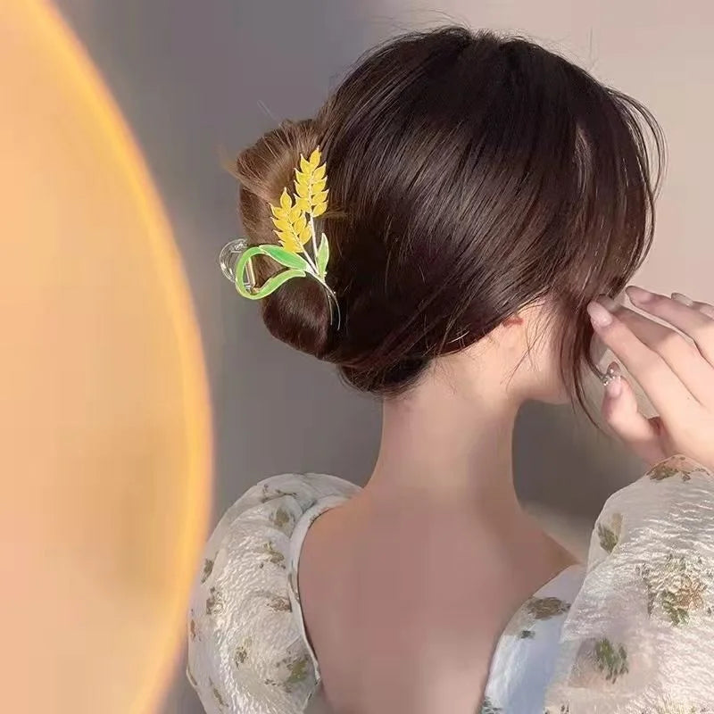 New Sweet Flower Durian Hair Claw Clip Ponytail Grab Hair Clips Shark Clip Woman Hairpins For Girl Hair Accessories Headdress