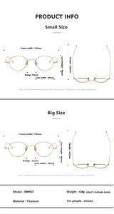 Pure Titanium Glasses Frame Men Women Vintage Round Brand Design Eyeglasses Frames New Titan Eyewear High Quality Spectacles