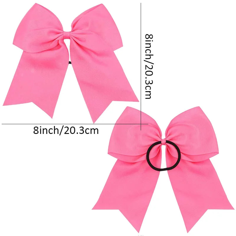 8'' Large Elastic Hair Bows Head Rope Bands Grosgrain Ribbon Hair Ties Boutique Bow Tie For Girls Headwear Hair Accessories