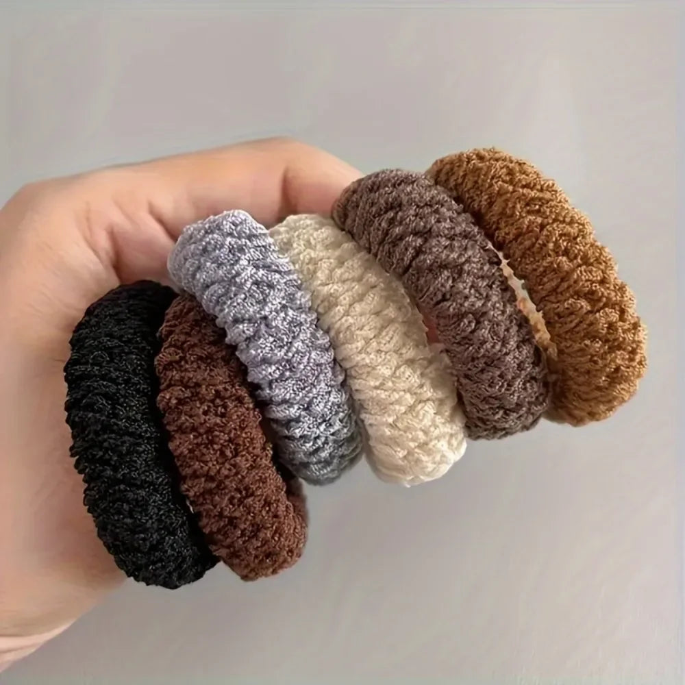 10 High Elastic Thick Hair Bands, Suitable for Ladies-Elegant and Sweet Solid Color Bun Tie, Soft and Not Tight Hair