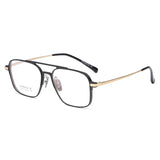 Light Pure Titanium Frames Retro Polygon Spectacle Pilot Ultra Double Bridge Customized Optical Prescription Eyeglasses Man