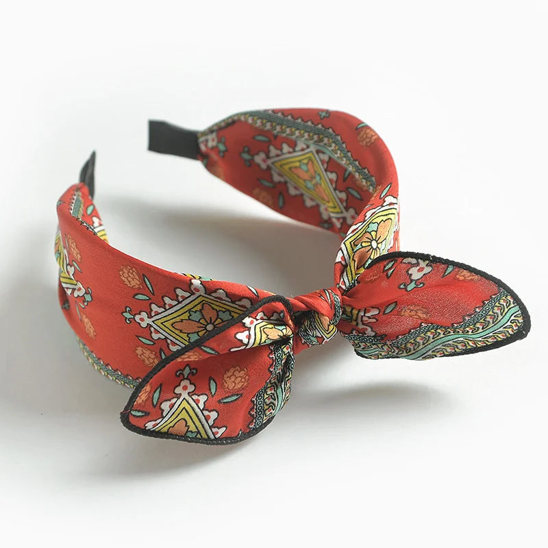 Women Hairbands Wide Female boho ties headband accessories Bow Hair Hoops Headwear Floral Hair Accessories Girl Head Band Lady