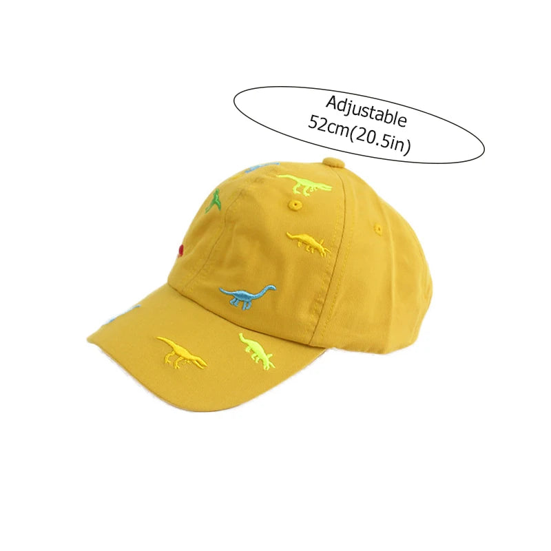 Cartoon Dinosaur Embroidery Baby Cap Summer Kids Baseball Cap Outdoor Adjustable Infant Boy Girls Sun Hats