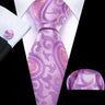 Male Gift Silk Men Tie Set Purple Violet Solid Paisley Striped Wedding Business Tie for Man Necktie Handky Cufflinks Barry.Wang