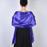 Fashion Satin Evening Dress Neck Guard Long Silk Scarf Sunscreen Beach Cape Women Winter Thin Tassel Party Cloak Warm Shawl V87