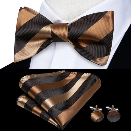 Dropshipping Jacquard Silk Mens Self Bow Tie Hanky Cufflinks Set Male Butterfly Knot Bowtie Wholesale for Male Wedding Business