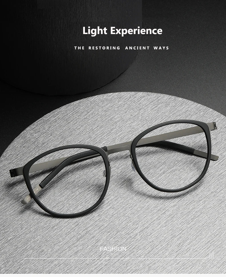 2023 Titanium Glasses Frame for Men Women Vintage Round Myopia Optical Eyewear Screwless Prescription Eyeglasses Frame Spectacle
