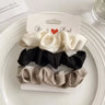 3/4/5 PCS Elastic Bands Elegant Solid Color Satin Pleated Scrunchies Woman Strong Ponytail Hair Ties Accessories Wholesale
