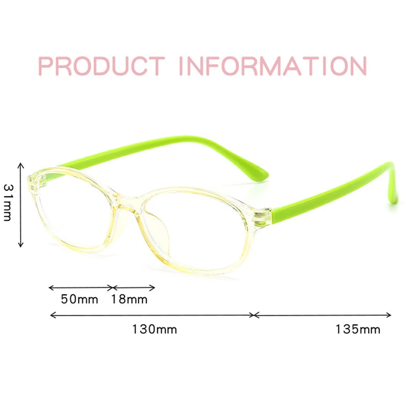 Blue Light Blocking Glasses for Kids Computer Glasses Silicone Frame Clear Lens Girl Boy Video Gaming Children Safety Eyewear