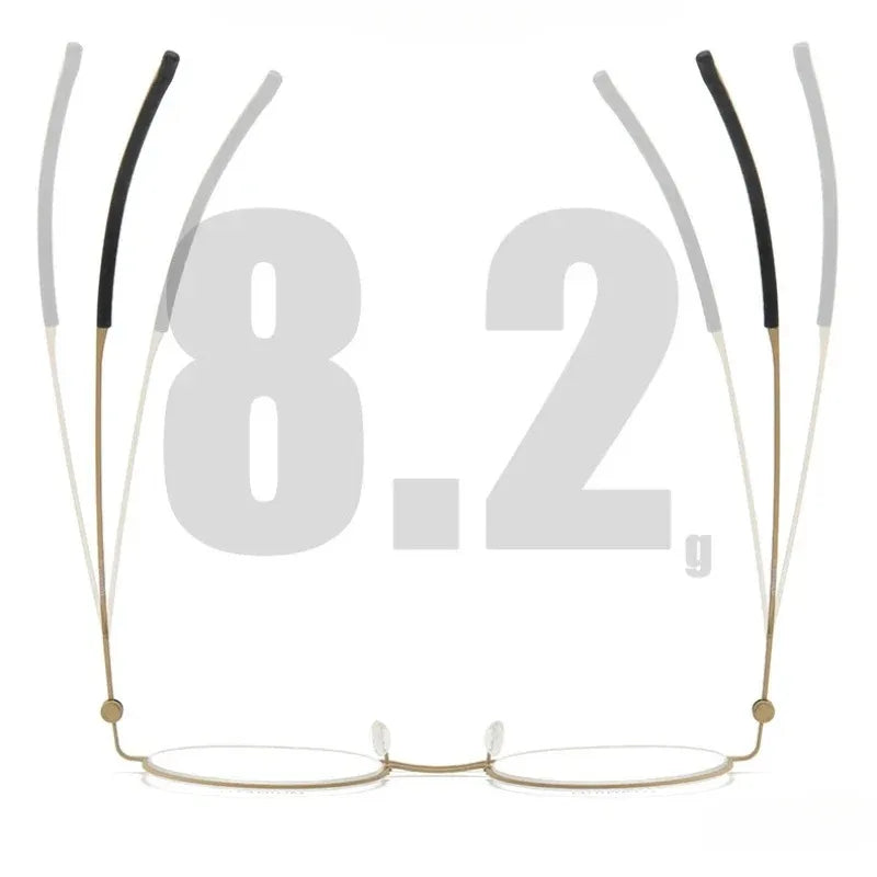 Handmade Round Titanium Glasses Frames 5518 Retro Men Double Beam Round No Screw Eyeglasses Denmark Brand Lightweight Women
