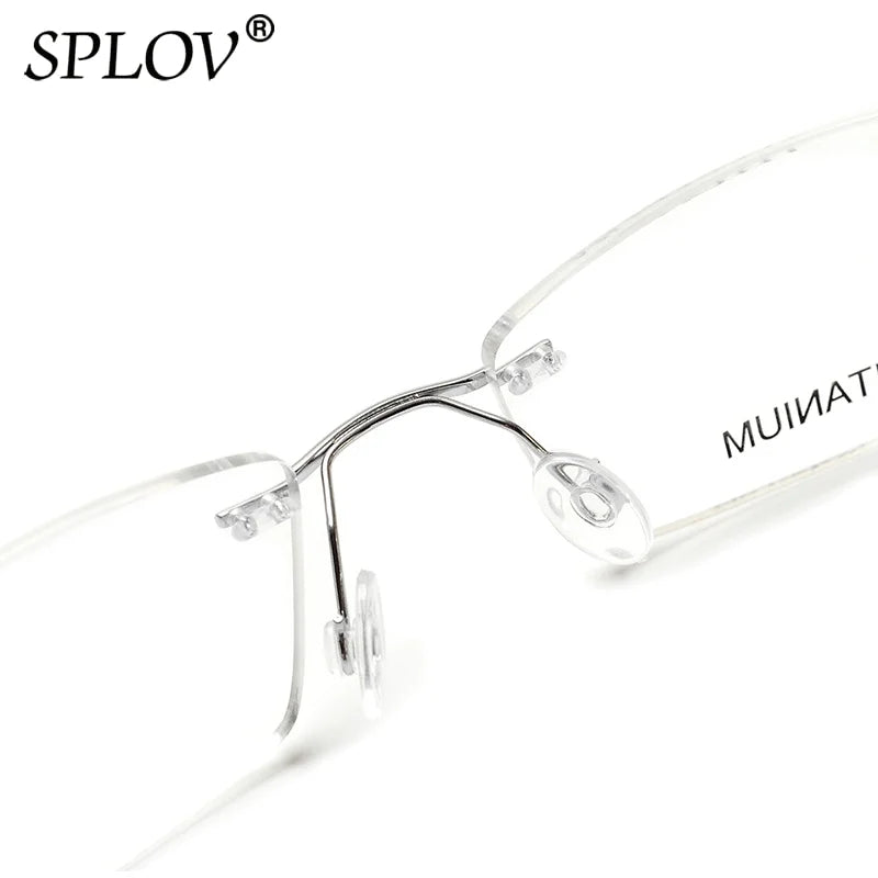 Ultra Light Pure Titanium Glasses Frame Men Brand Designer Prescription Women Fashion Rimless Square Optical Eyewears Ins