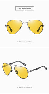 0 -0.5 -0.75 To -6 Night Vision Lens Oval Prescription Sunglasses Men Polarized Metal Driving Anti-Glare Nearsighted Sun Glasses