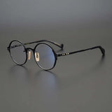 53160 Retro round pure titanium handmade glasses frame men and women irregular high-end optical frames