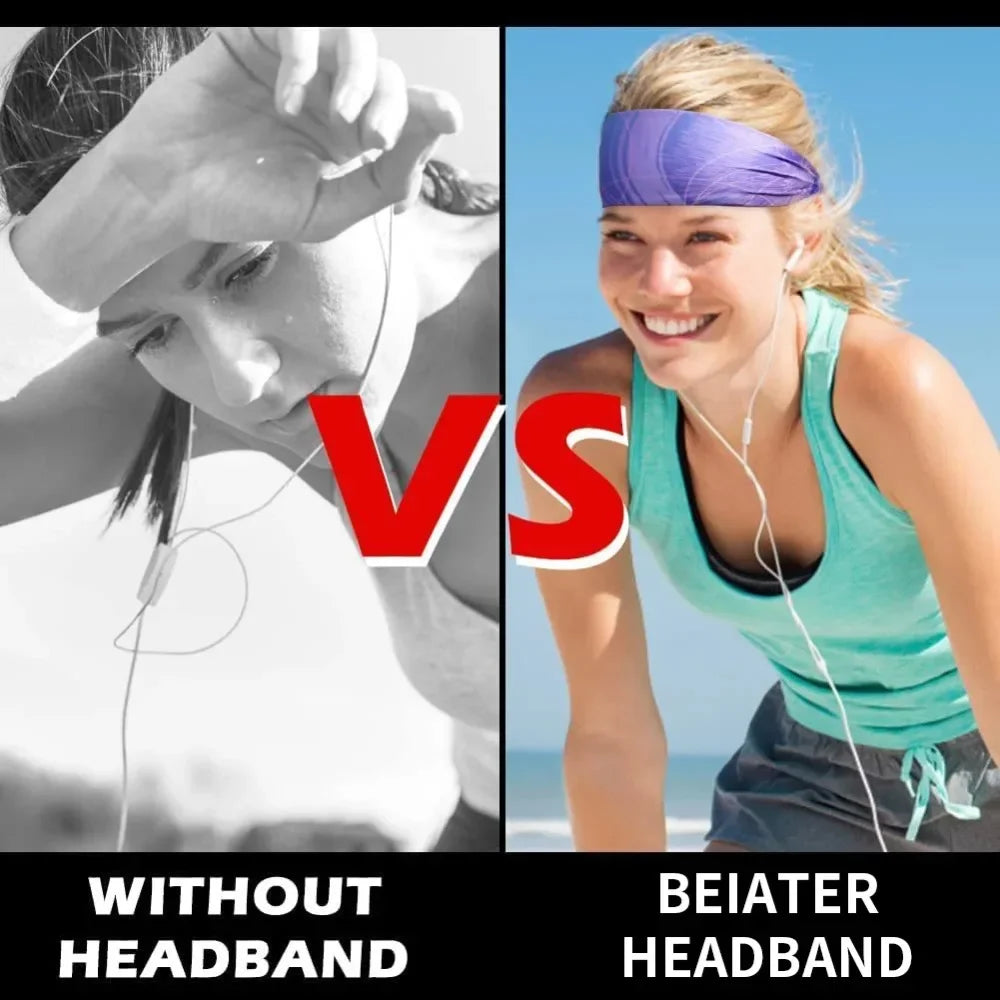 Sports Headbands for Men Women 1PC Non-Slip Moisture Wicking Workout Sweatband Fitness Running Cycling Football Yoga Hairband