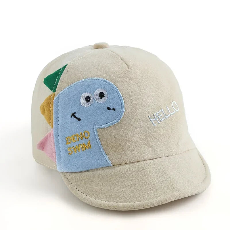 Cute Cartoon Printing Bucket Baby Hat Cotton Breathable Kids Fisherman Hat Infant Toddle Sun Hat with Drawstring for 1-5 Years