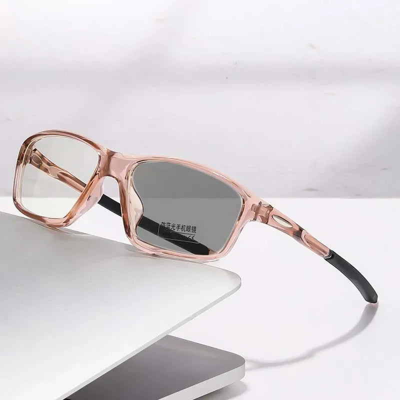 Ultra Light Blue Light Blocking Myopia Glasses Fashion Outdoor Color Changing Sports Near Sight Eyewear Photochromic Eyeglasses