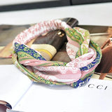 Clearance Fresh Colorful Turban Headbands Women Spring Summer Chiffon Headband Head Wrap Wide Lattice Hairband Hair Accessories