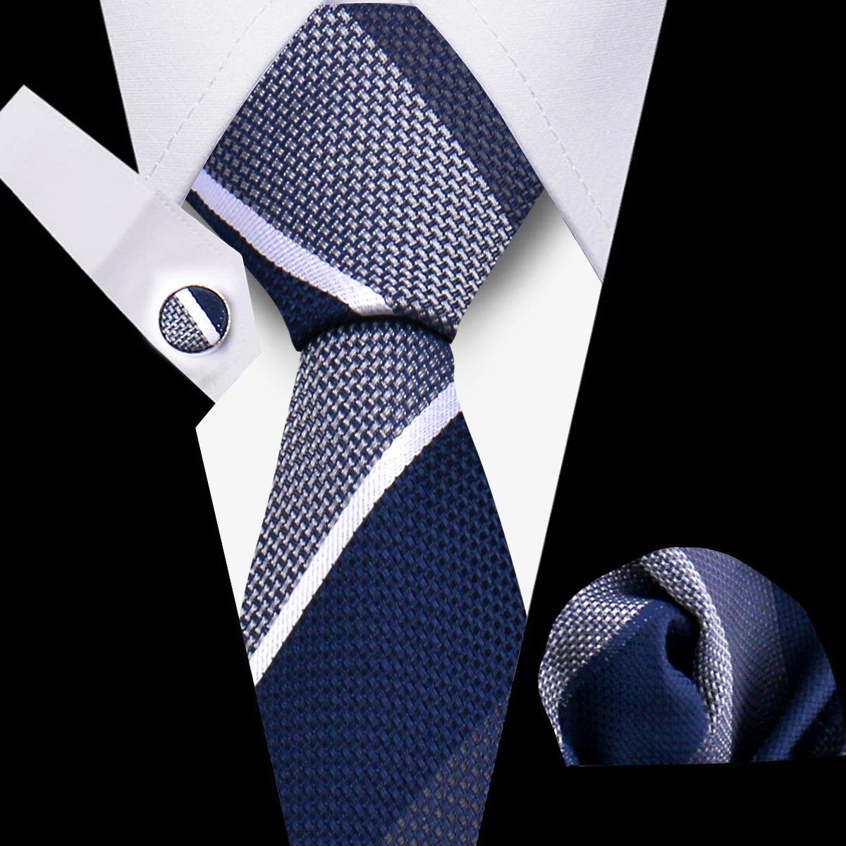 Men Neckties Tie Classic Handkerchiefs Plaid Necktie Cufflinks For Men Blouse Business Wedding Accessories Woman Collar Man Gift