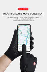 Autumn Winter Motorbike Gloves Men Women Windproof Anti-slip Touchscreen Fleece Keep Warm for Work Gloves Men Sports Bike Black