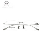 Fashionable and Simple Frameless Titanium Alloy Business Men's Glasses Personalized High-quality Women's Frames Suitable  Myopia