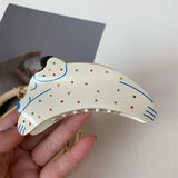 Fun Acetic Puppy Hair Clip Spotted Dog Rhinestone Shark Clip Cute Cartoon Animal Grab Clip Hairpin Women Hair Accessories Gifts