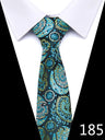 New Style Fashion Men's Tie 7.5 cm Blue Necktie Green & Orange Gravatas For Men Paisley Floral Fit Wedding Workplace