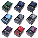 Men's Tie Gift Box With Neckties Handkerchiefs Cufflinks Tie Clips 6-Piece sets Group Business Wedding Festival Formal Ties