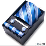 Tie For Men Brand New Style Wedding Gift Tie Pocket Squares Set Necktie Box Men Black Suit Accessories