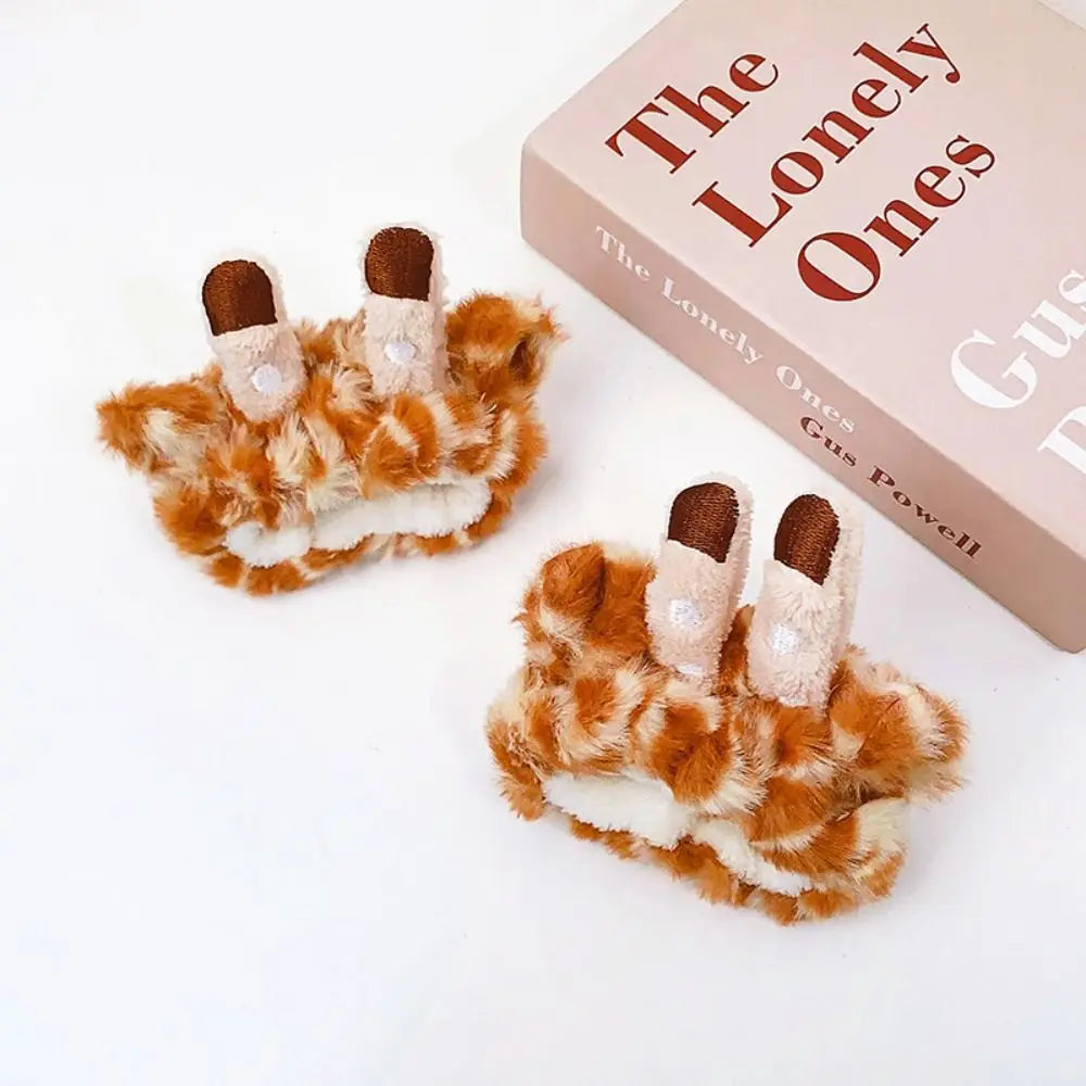 Cute Giraffe Headbands Wash Face Hair Hoops Hairbands Elastic Absorbent Wristband Skincare Hair Bands Makeup Face Wash Headbands
