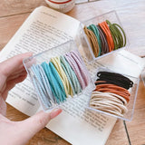 50pcs basic hair elastics macaron hair bands with high elasticity; hair accessories; threaded hair rings; headband jewelry