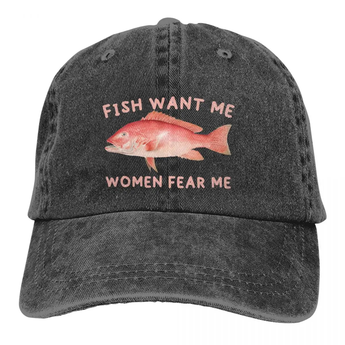 Fish Want Me Women Fear Me Classic Baseball Cap Men Hats Women Visor Protection Snapback Animal Caps