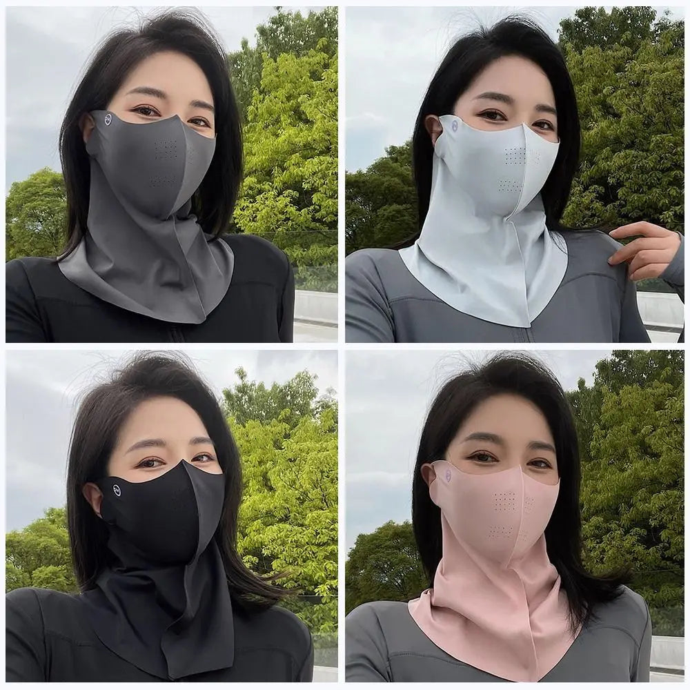 Ice Silk Sun Protection Mask Cool 3D Breathable Sunshade Face Mask Dustproof Neck Protection Anti-UV Neck Scarf Cycling