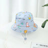 Cartoon Printing Baby Bucket Hat Cotton Breathable Kids Fisherman Hat Infant Toddle Sun Hat With Drawstring