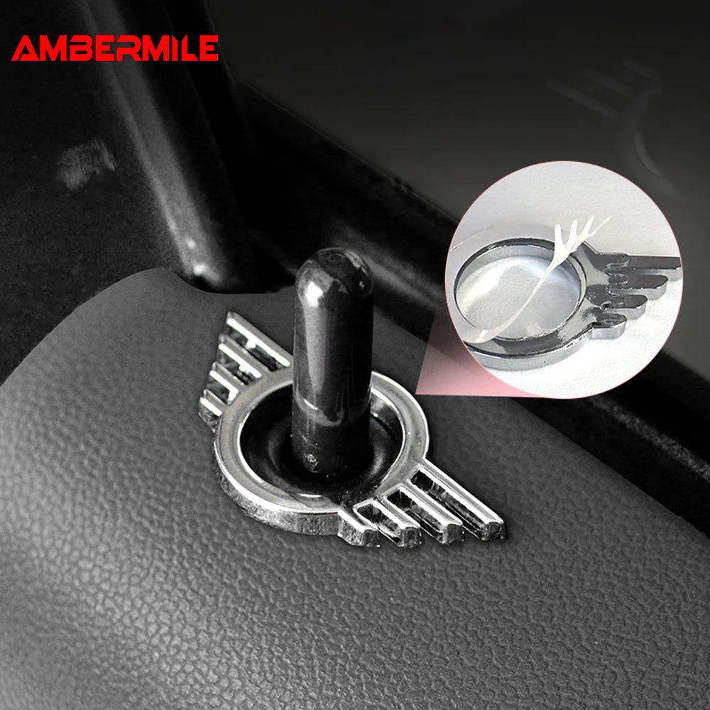 1 piece Metal for Mini Cooper One S F55 F56 F57 F60 R55 R56 R57 Countryman Car Door Lock Pin Wing Emblem Badge Decal
