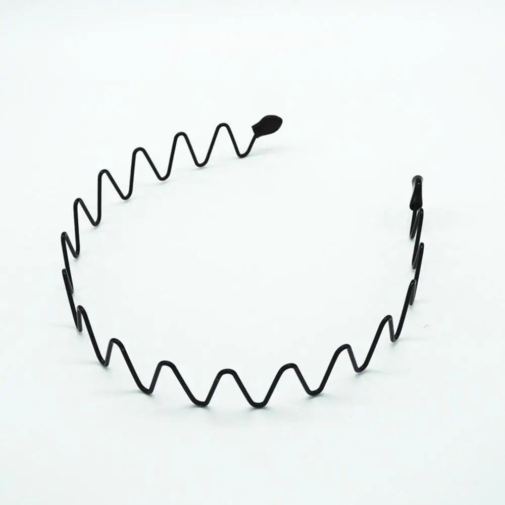 Black Metal Wavy Headband Men Women's Hair Band Head Hoops Bands Headwear Sport Headbands Hairband Bangs Holder Hair Accessories