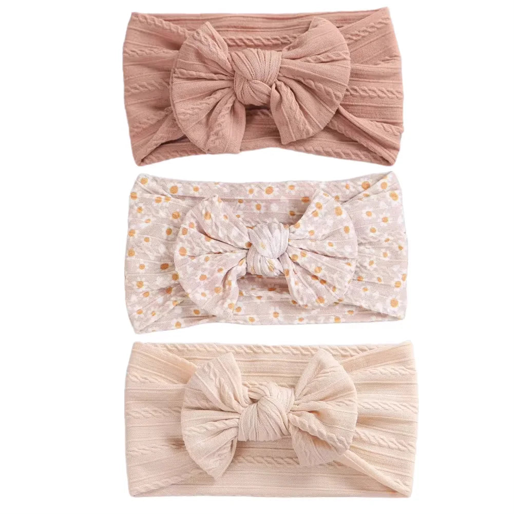 3Pcs/Set Cute Bowknot Baby Headband Turban Soft Elastic Baby Girls Hairband Newborn Hair Band Headdress Kids Hair Accessories
