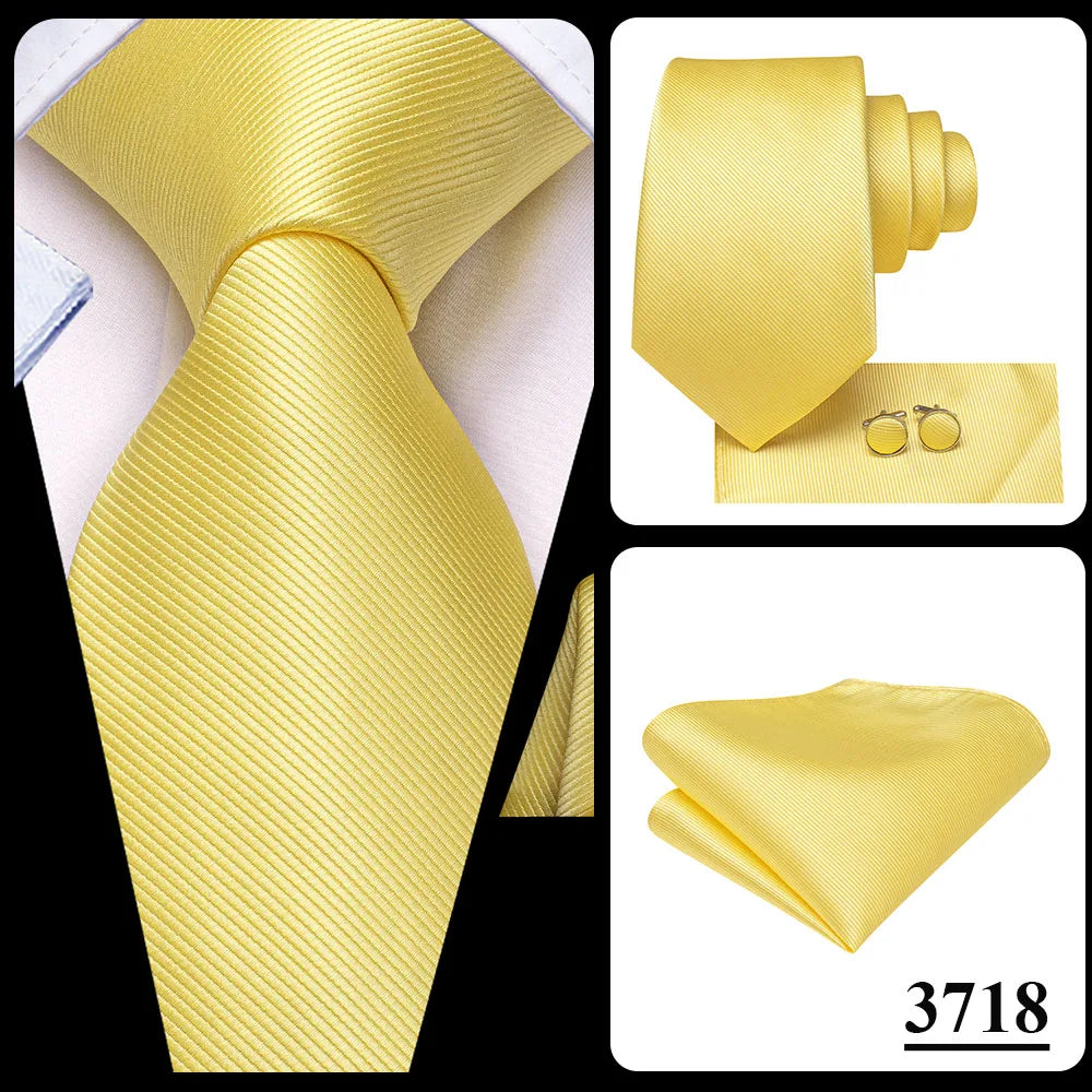 2022 New Design Yellow Gold Paisley Fashion Brand Tie for Men Wedding Party Necktie Handky Cufflinks Gift Wholesale Hi-Tie