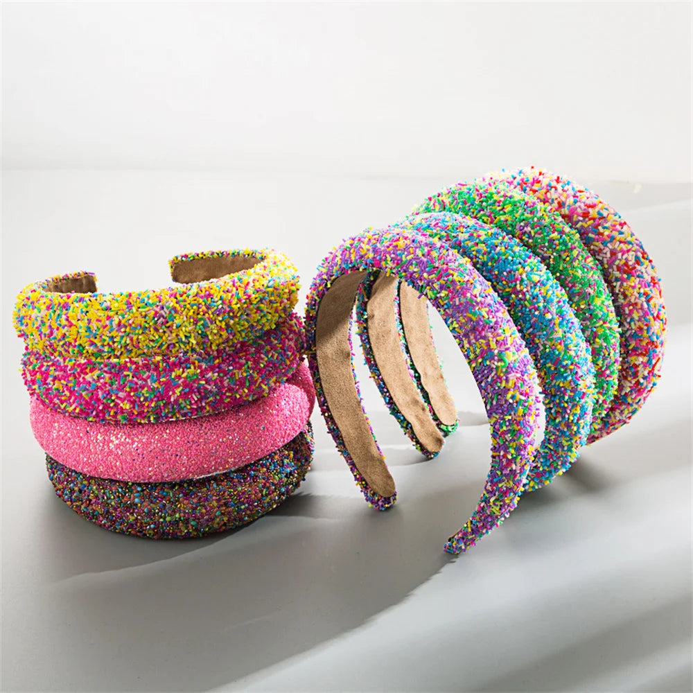 Sweet Donut Candy-Colored Wide Edge Headband for Girls Women Hairband Adult Fashion Hair Headwear Party Jewley Accessories