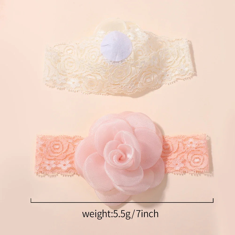 1Pc Baby Nylon Headscarf Astique Suitable Newborn Girl Flower Handmade Headband Elastic Hairband Turban Toddler Hair Accessories