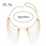 Waist Chain Jewelry Adjustable Harness Belly Chain Multi Layer Tassel Belly Chain Sexy Waist Corset Belt Clothing for Women