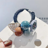 Candy Pearl Elastics Hair Ties Rhinestone Headband Ponytail Holder Non-slip Colorful Hair Ties Hair Accessories For Girls Women